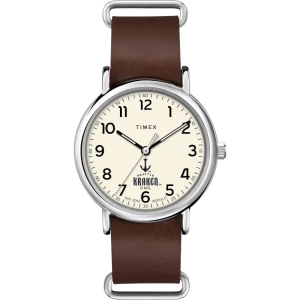 Mens NHL Weekender 40mm Quartz Leather StrapSeattle Kraken