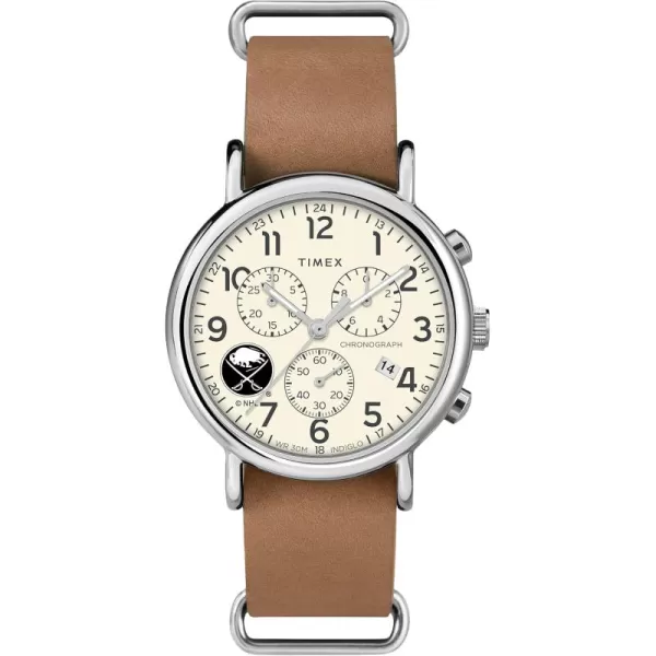 Mens NHL Weekender Chrono 40mm Quartz Leather StrapBuffalo Sabres