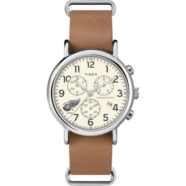 Mens NHL Weekender Chrono 40mm Quartz Leather StrapDetroit Red Wings