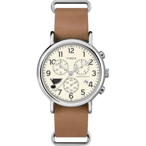 Mens NHL Weekender Chrono 40mm Quartz Leather StrapSaint Louis Blues
