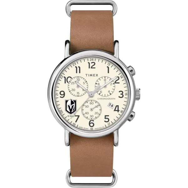 Mens NHL Weekender Chrono 40mm Quartz Leather StrapVegas Golden Knights