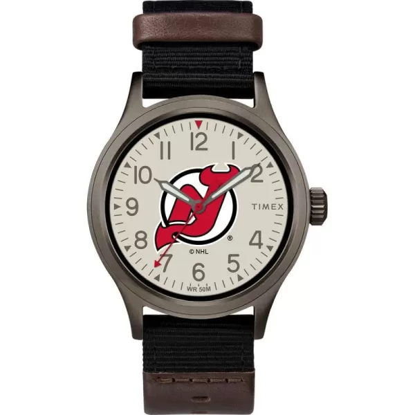 Timex NHL Mens 40mm Clutch WatchNew Jersey Devils