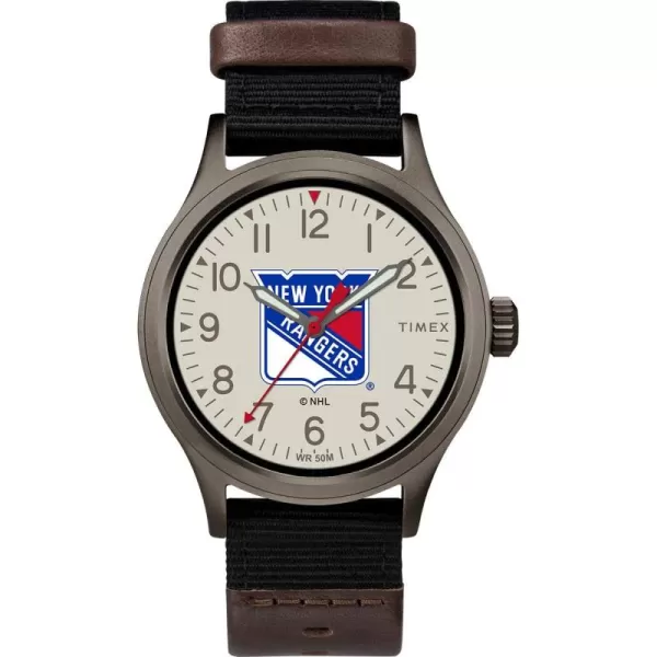 Timex NHL Mens 40mm Clutch WatchNew York Rangers