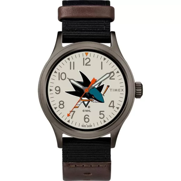 Timex NHL Mens 40mm Clutch WatchSan Jose Sharks