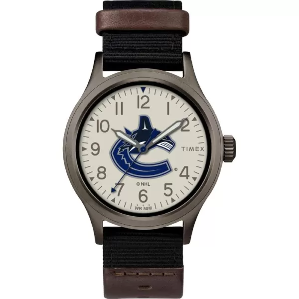 Timex NHL Mens 40mm Clutch WatchVancouver Canucks