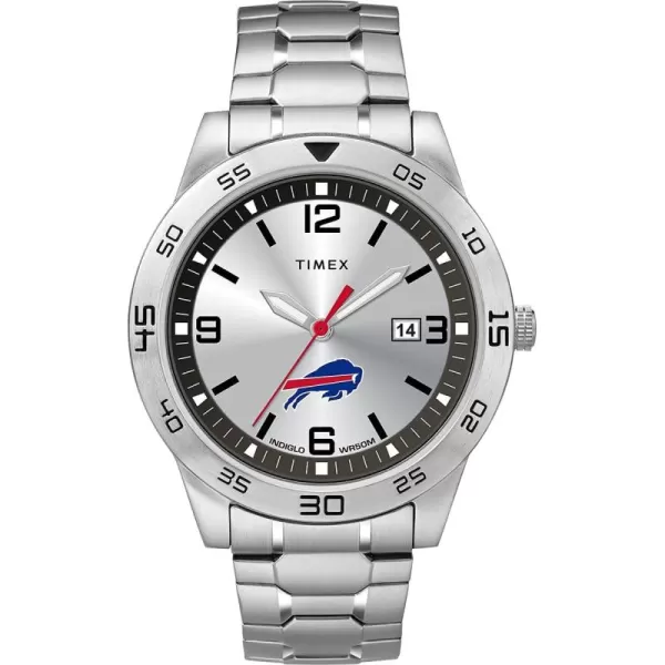 Timex Tribute Mens Citation 42mm Quartz Watch with Stainless Steel StrapBuffalo Bills