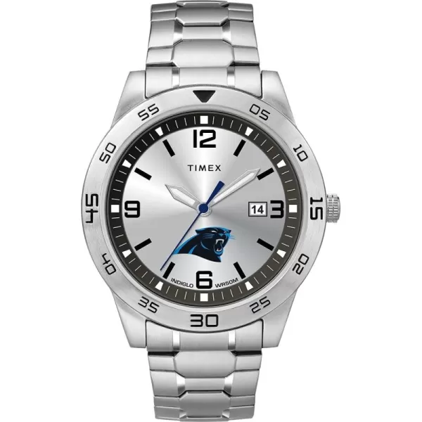Timex Tribute Mens Citation 42mm Quartz Watch with Stainless Steel StrapCarolina Panthers