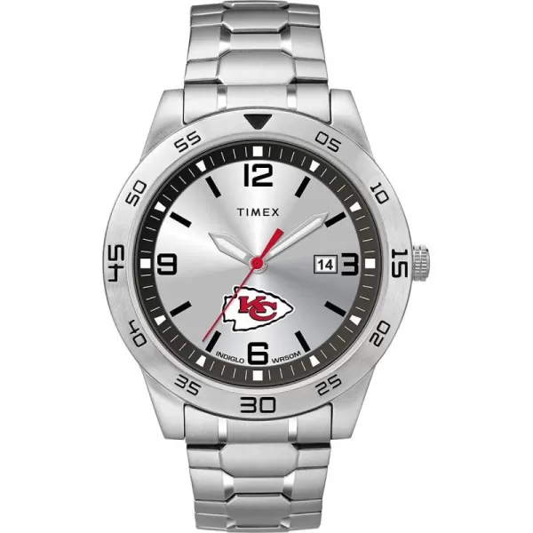 Timex Tribute Mens Citation 42mm Quartz Watch with Stainless Steel StrapKansas City Chiefs