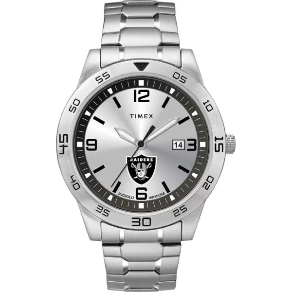 Timex Tribute Mens Citation 42mm Quartz Watch with Stainless Steel StrapLas Vegas Raiders