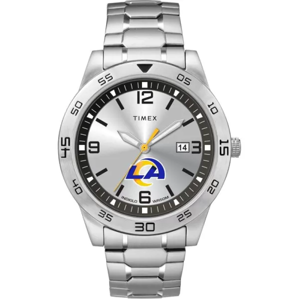 Timex Tribute Mens Citation 42mm Quartz Watch with Stainless Steel StrapLos Angeles Rams