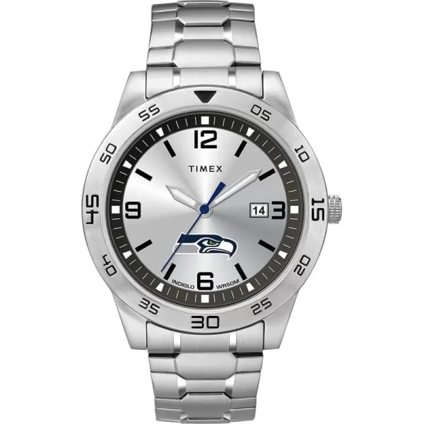 Timex Tribute Mens Citation 42mm Quartz Watch with Stainless Steel StrapSeattle Seahawks