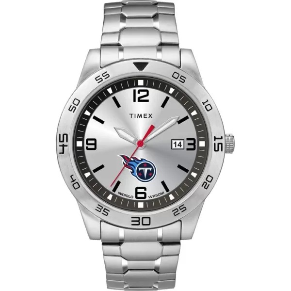 Timex Tribute Mens Citation 42mm Quartz Watch with Stainless Steel StrapTennessee Titans