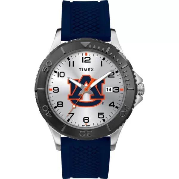 Timex Tribute Mens Collegiate Gamer 42mm Watch  Auburn Tigers with Navy Silicone Strap