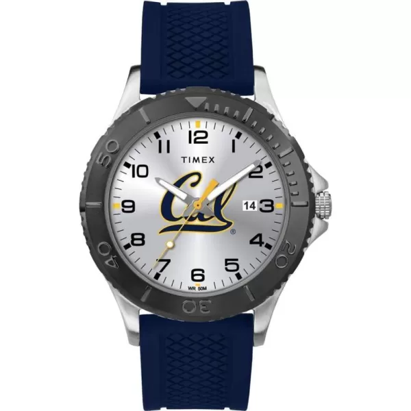 Timex Tribute Mens Collegiate Gamer 42mm Watch  California Golden Bears with Navy Silicone Strap