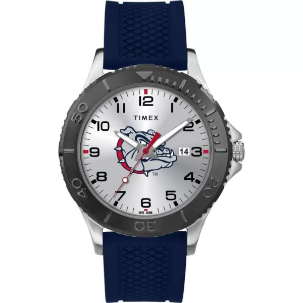 Timex Tribute Mens Collegiate Gamer 42mm Watch  Gonzaga Bulldogs with Navy Silicone Strap