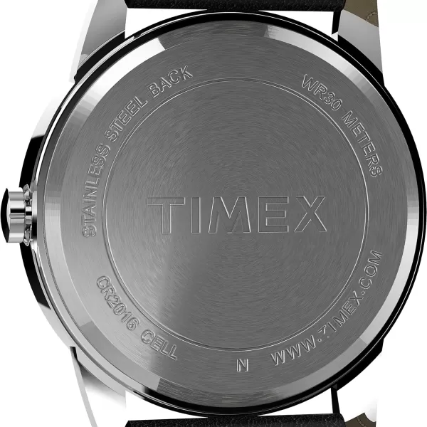 Timex Mens Easy Reader WatchBlackSilverToneBlue38mm