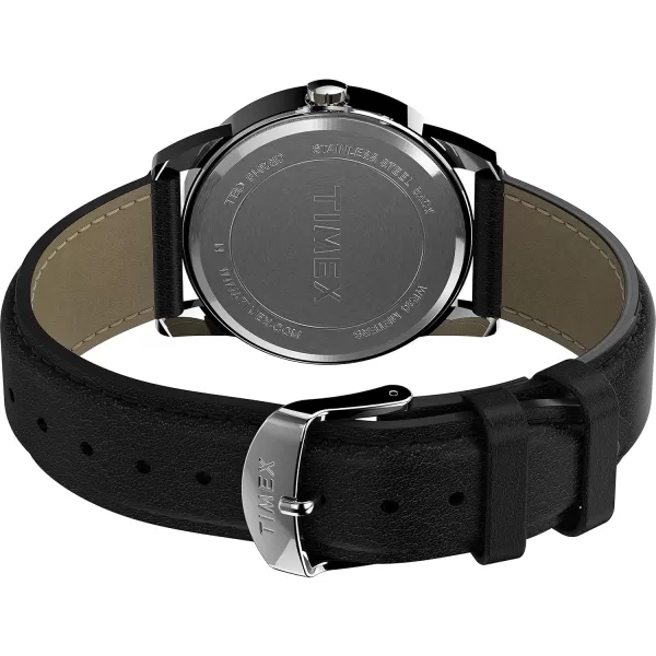 Timex Mens Easy Reader WatchBlackSilverToneBlue38mm