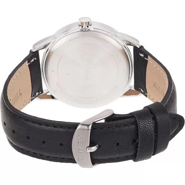 Timex Mens Easy Reader WatchBlackSilverToneWhite38mm