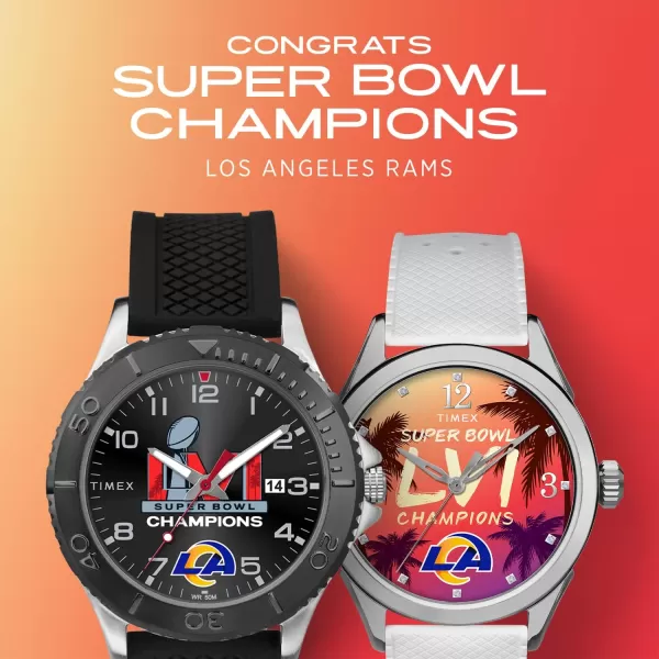 Timex NFL 2022 Super Bowl LVI Champions Los Angeles Rams WatchesWomens White Athena 40mm