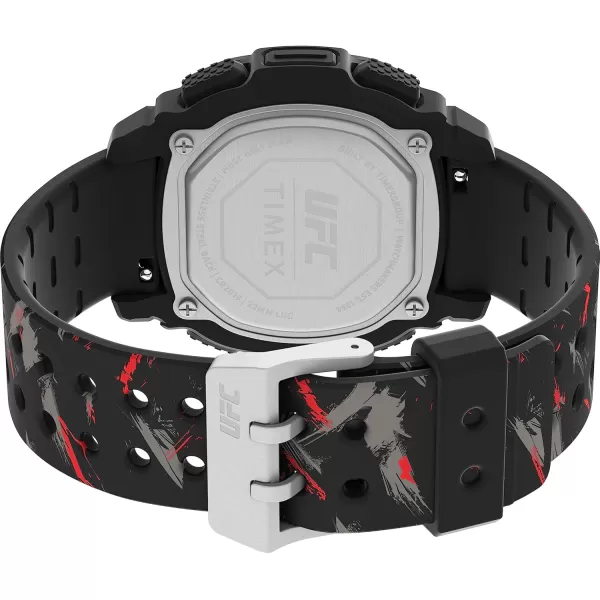 Timex UFC Mens Shock Oversize 50mm WatchBlackDigitalBlackRed