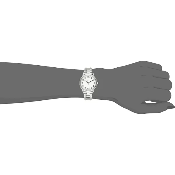 Timex Womens Easy Reader WatchSilverToneSilverToneWhiteA30mm
