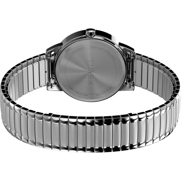 Timex Womens Easy Reader WatchSilverToneSilverToneWhiteC30mm