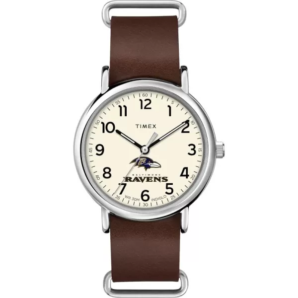Mens NFL Weekender 40mm Quartz Leather StrapBaltimore Ravens