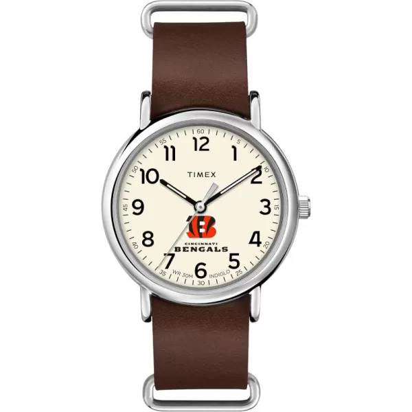 Mens NFL Weekender 40mm Quartz Leather StrapCincinnati Bengals