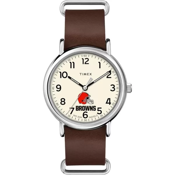 Mens NFL Weekender 40mm Quartz Leather StrapCleveland Browns