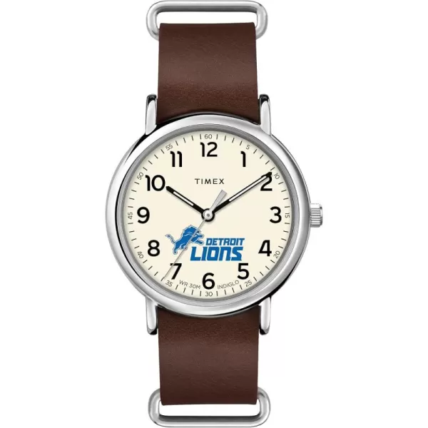 Mens NFL Weekender 40mm Quartz Leather StrapDetroit Lions