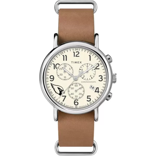 Mens NFL Weekender Chrono 40mm Quartz Leather StrapArizona Cardinals