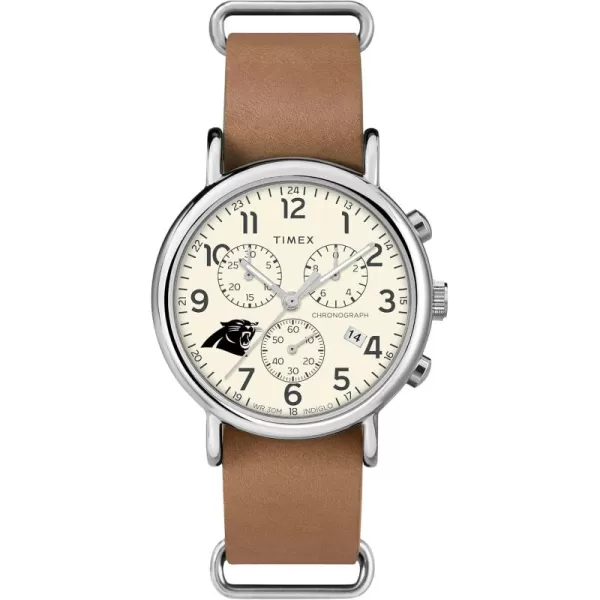 Mens NFL Weekender Chrono 40mm Quartz Leather StrapCarolina Panthers