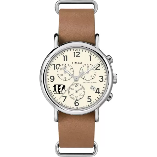 Mens NFL Weekender Chrono 40mm Quartz Leather StrapCincinnati Bengals