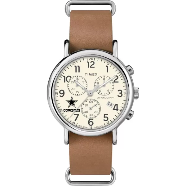Mens NFL Weekender Chrono 40mm Quartz Leather StrapDallas Cowboys