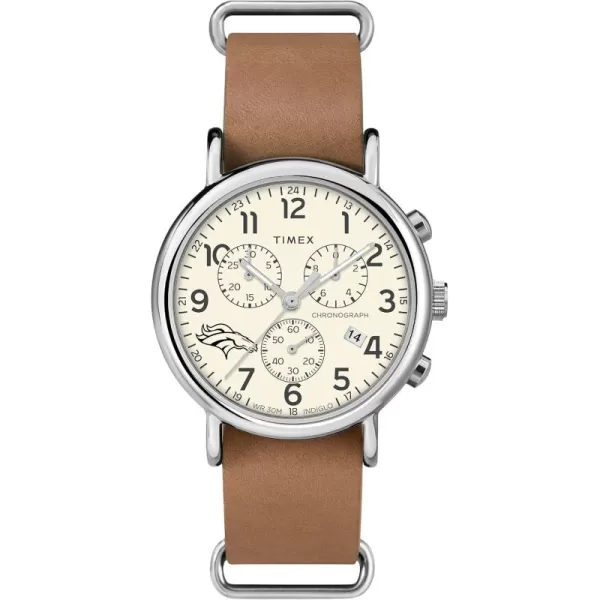 Mens NFL Weekender Chrono 40mm Quartz Leather StrapDenver Broncos
