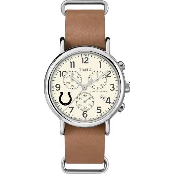 Mens NFL Weekender Chrono 40mm Quartz Leather StrapIndianapolis Colts