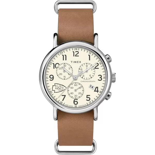 Mens NFL Weekender Chrono 40mm Quartz Leather StrapKansas City Chiefs