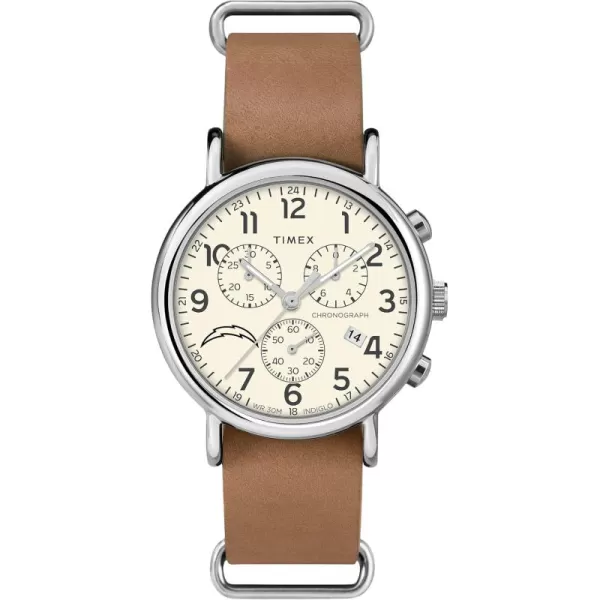 Mens NFL Weekender Chrono 40mm Quartz Leather StrapLos Angeles Chargers