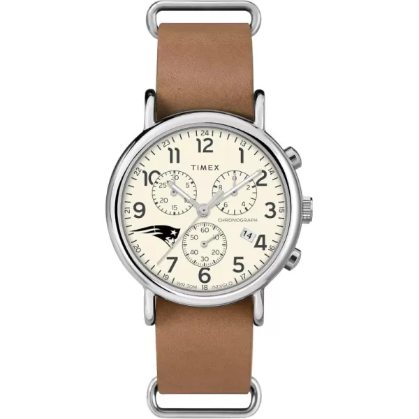 Mens NFL Weekender Chrono 40mm Quartz Leather StrapNew England Patriots