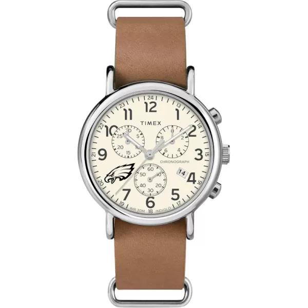 Mens NFL Weekender Chrono 40mm Quartz Leather StrapPhiladelphia Eagles