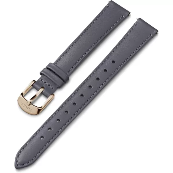 Timex 14mm Genuine Leather Strap  Gray with Rose GoldTone BuckleGrayRose GoldTone