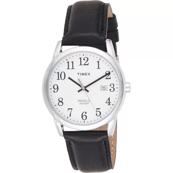 Timex Mens Easy Reader WatchBlackSilverToneWhite38mm