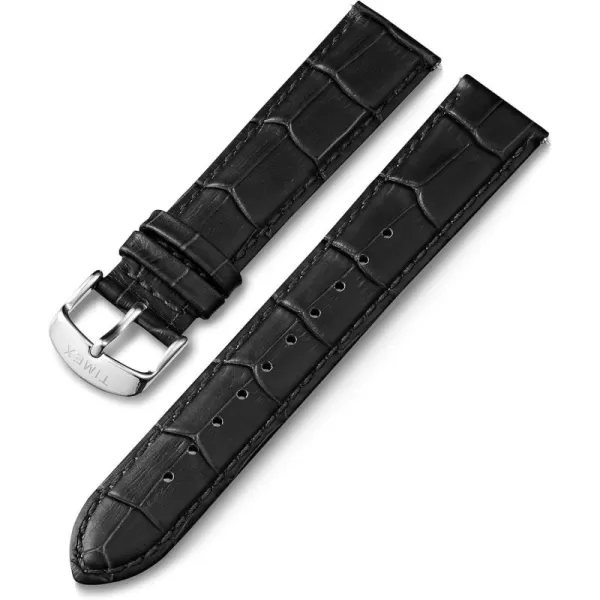 Timex Mens TwoPiece 20mm QuickRelease StrapBlack CrocoSilverTone