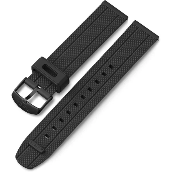 Timex Mens TwoPiece 20mm QuickRelease StrapBlack SiliconeBlack