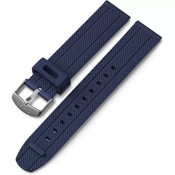 Timex Mens TwoPiece 20mm QuickRelease StrapBlue SiliconeSilverTone