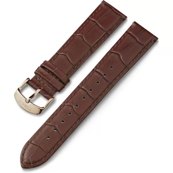 Timex Mens TwoPiece 20mm QuickRelease StrapBrown CrocoRose GoldTone