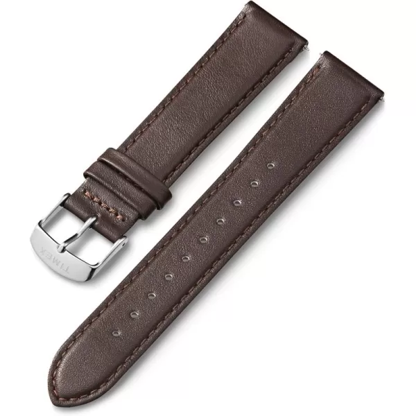 Timex Mens TwoPiece 20mm QuickRelease StrapBrown StitchedSilverTone