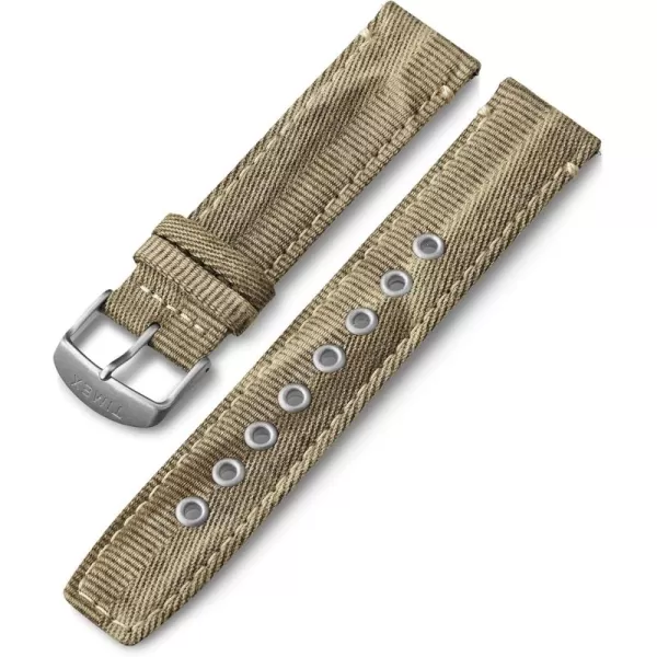 Timex Mens TwoPiece 20mm QuickRelease StrapTanSilverToneGrommets