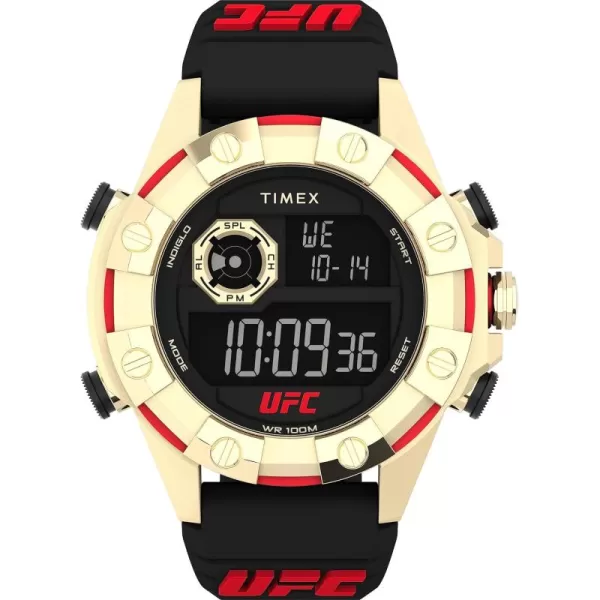 Timex UFC Mens Kick 49mm WatchBlackDigitalGoldTone