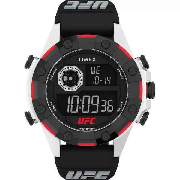 Timex UFC Mens Kick 49mm WatchBlackDigitalSilverTone